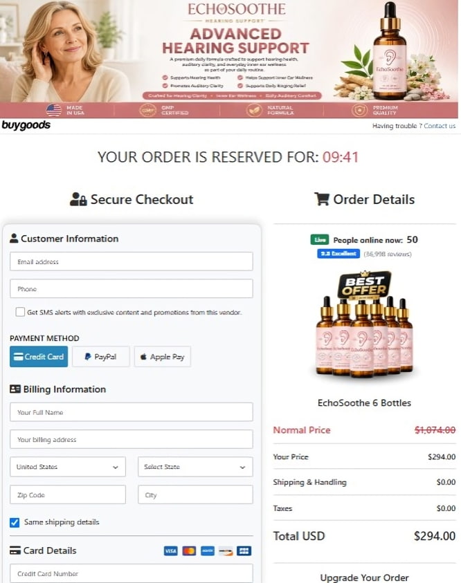 EchoSoothe - Order Page